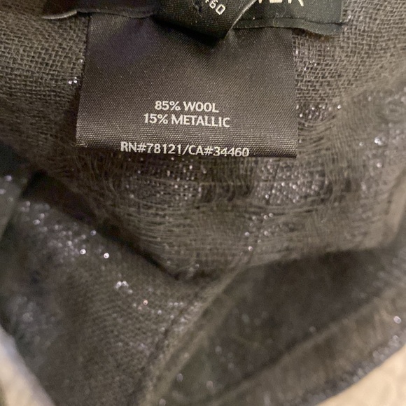 Eileen Fisher Wool Charcoal Scarf with Subtle Sheen. 16” 70” - Picture 4 of 6